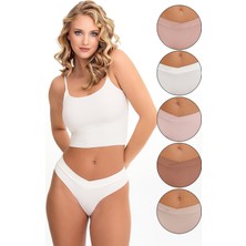 Kadın Çapraz Bel Lazer Kesim 5 Li Slip  KTS4030