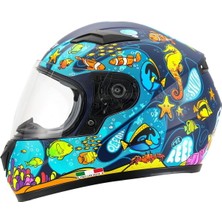 Sway 815K Kapalı Model Çocuk Kaskı (Ocean Siyah-Mavi)