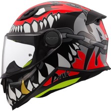 Ls2 Kid Punk Kapalı Model Çocuk Kask (Gri-Kırmızı)