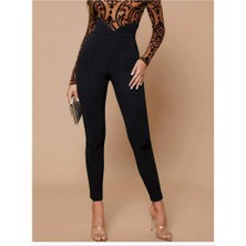 Trend Befaon Kadın Siyah Krep Kumaş Pantolon