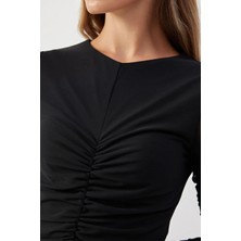Kadın Siyah Uzun Eruca Dress Şık Elbise