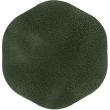 Koyu Yeşil Altıgen Hakiki Deri Bardak Altlığı, 4&amp;#39;lü Set