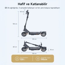 Navee ST3 Pro Elektrikli Scooter - 75 Km Menzil -1350W Güç - Turbo Mod - %28 Eğim Perf. Dörtlü Süspansiyon