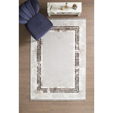 Modern Desenli Polyester Dokuma Halı Salon Halısı Oturma Odası Halısı Mutfak Halısı Kahverengi Halı