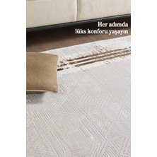 Modern Desenli Polyester Dokuma Halı Salon Halısı Oturma Odası Halısı Mutfak Halısı Kahverengi Halı