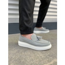 Blaze Bağcıksız Püsküllü Süet Erkek Günlük Spor Klasik Ayakkabı Sbt - Gri