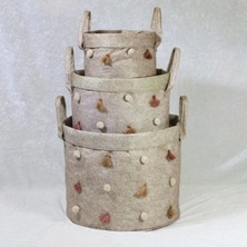 Bayilik XML Katlanabilir Çok Amaçlı Ponponlu Yuvarlak Düzenleyici Saklama Kutusu Organizer Keçe Set