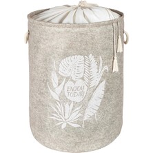 Bayilik XML Torbalı ve Kulplu Püskül Detaylı Düzenleyici Çok Amaçlı Organizer Keçe Sepet -03631