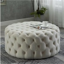 Kapitoneli Yuvarlak Puf/orta SEHPA/75CM Kadife
