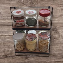2 Katlı Ahşap Raflı Stand Mutfak Düzenleyici