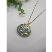 Deniz Kabuğu Kolye 40+5cm (Mavi)