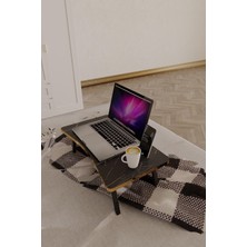 Ayarlanabilir Katlanabilir Laptop Sehpası – Mermer Desenli, Portatif Yatak Üstü Çalışma Masası
