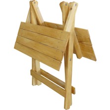 Katlanabilir Ahşap Masa Sandalye Takımı (1 Masa + 2 Sandalye)