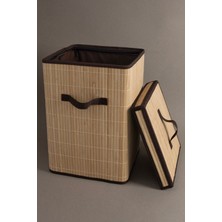 Elite Meander Doğal Bambu Kirli Çamaşır Sepeti 32X32X45 cm 4589 1 Adet