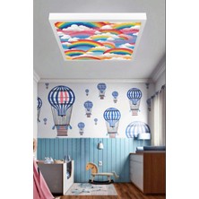 Modern Çocuk Odası LED Lamba, 60WATT Göz Yormayan Işık Gücü, Özel Yapay Zeka Tasarımlı Avize, 60X60
