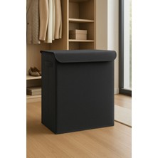 Prendi Home Elite Kapaklı Katlanır Kirli Çamaşır Sepeti 50 lt Antrasit Kumaş Malzeme ile Çocuk Odası İçin