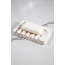 Elite Mermer Desenli Banyo Mutfak Tuvalet Beton Katı Sabunluk Su Giderli 8X13 cm 1 Adet