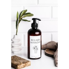 Lalezen Home Elite Çiçekli Etiketli Plastik Amber Bulaşık Deterjanı Şişesi 500 ml Suya Dayanıklı Estetik Tasarım