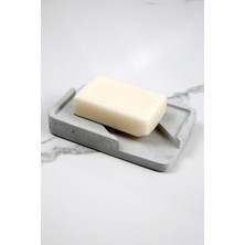 Elite Mermer Desenli Banyo Mutfak Tuvalet Beton Katı Sabunluk Su Giderli Süzgeç Model 8X13 cm 1 Adet