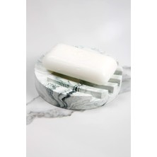 Elite Mermer Desenli Yuvarlak Model Beton Katı Sabunluk Su Giderli 10 cm 1 Adet