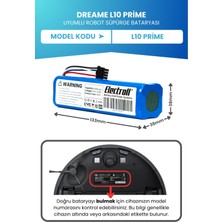 Electroll Dreame L10 Prime Uyumlu Batarya (Standart Kapasite) 5200MAH Robot Süpürge Bataryası