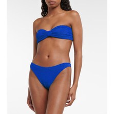 Straplez Dokulu Kumaş Bikini Takım