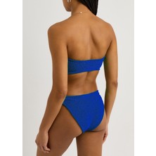 Straplez Dokulu Kumaş Bikini Takım