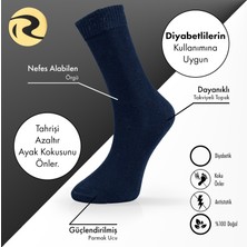 Pamuklu Dıyabetik Erkek Düz Çorap Premium 3'lü