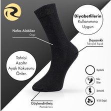 Pamuklu Dıyabetik Erkek Düz Çorap Premium  4'lü