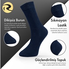 Pamuklu Dıyabetik Erkek Düz Çorap Premium 5'li