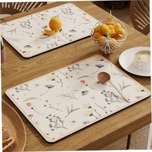 Larimar Çiçekli Kaymaz Servis Matı