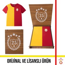 Galatasaray Lisanslı 5 Yıldızlı Sarı Kırmızı Çocuk T-Shirt Şampiyonluk Özel Ahşap Kutulu