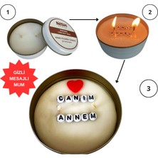 Gizli Mesajlı Mum Tamamen Bitkisel Soya Mum Metal Kutuda