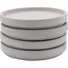 4&amp;#39;lü Set Yuvarlak Beton Bardak Altlığı