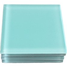 Cam Bardak Altlığı Renkli 4&amp;#39;lü Set