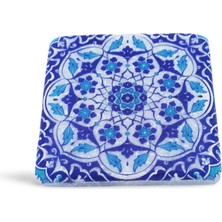 Desenli Mermer Bardak Altlığı 4&amp;#39;lü Set