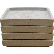 Kare Beton Bardak Altlığı, Gold 4’lü Set