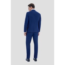 Sabri Özel Erkek Lacivert Mono Yaka Slim Fit Takım Elbise