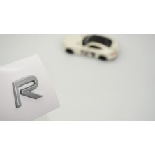 Dk Tuning R Rozet Gri 2.2cm Bagaj Yazı Logo Arma Volvo ile Uyumlu