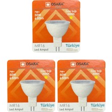 (3 adet) Osaka 7W (50W) Sarı Işık (3000K) G4 DUYLU (Iğne Bacak) LED Çanak Ampul