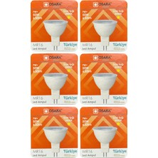 (6 adet) Osaka 7W (50W) Sarı Işık (3000K) G4 DUYLU (Iğne Bacak) LED Çanak Ampul