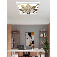 3D Papatya LED Avize, Salon Avize Modelleri, 60X60 Kare Estetik Görünüm, 60WATT Güçlü Işık Doğal LED