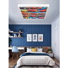 Gökyüzü Panel Erkek Çocuk Odası Avize, Harry Potter LED Avize, 60 x 60 Kare, 60WATT, Güçlü Işık, Modern LED Lamba,