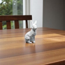 Krh 3D Print Geometrik Tavşan Figürü – 3D Baskı Dekoratif Minimal Biblo