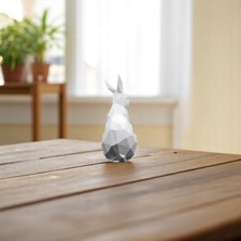 Krh 3D Print Geometrik Tavşan Figürü – 3D Baskı Dekoratif Minimal Biblo