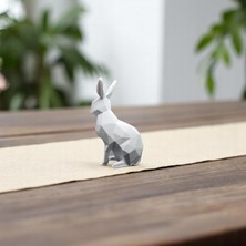 Krh 3D Print Geometrik Tavşan Figürü – 3D Baskı Dekoratif Minimal Biblo
