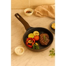 Premium Granit Döküm Tava - Yapışmaz Parlak Yüzey, Ergonomik Saplı, 24 cm