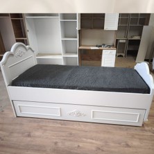 Beyaz Inci Çıtalı Model Mdf Karyola