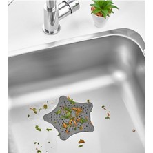Vantuzlu Silikon Kaymaz Yıldız Lavabo ve Küvet Süzgeci Yıldız Süzgeç SEA114KRŞK