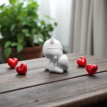 Krh 3D Print Kalpli Aşık Kedi Figürü – 3D Dekoratif Hediye Biblo